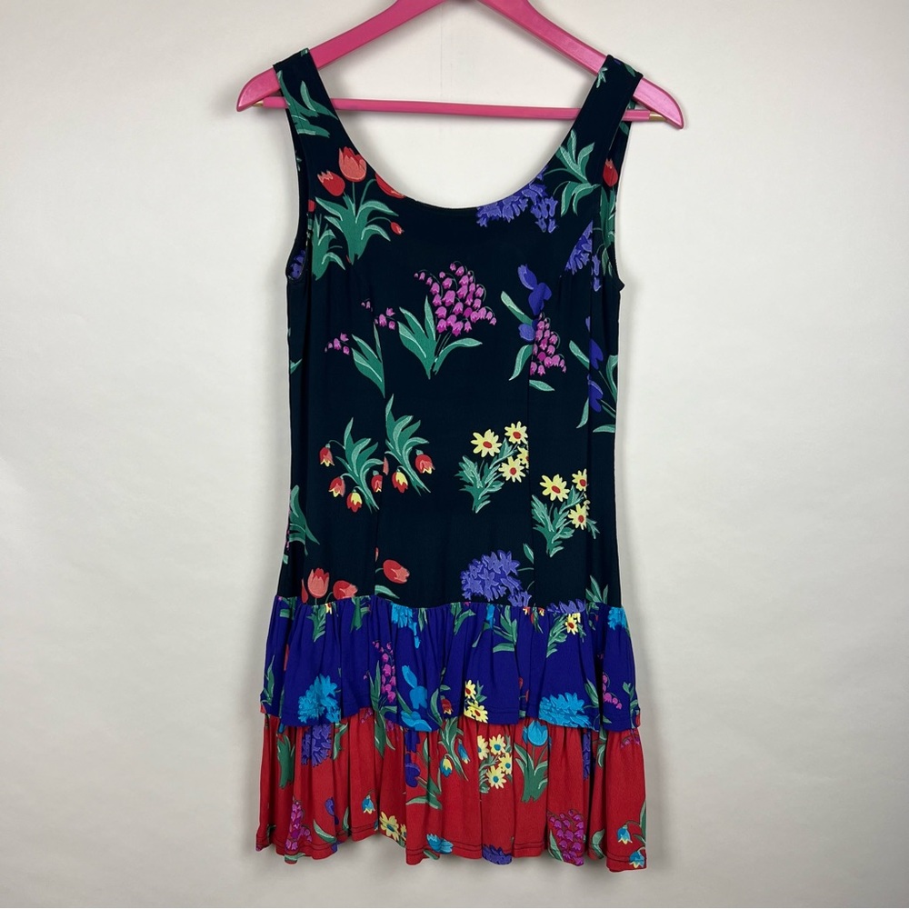 Vintage Betsey Johnson Floral Tiered Layered Sample Dress
